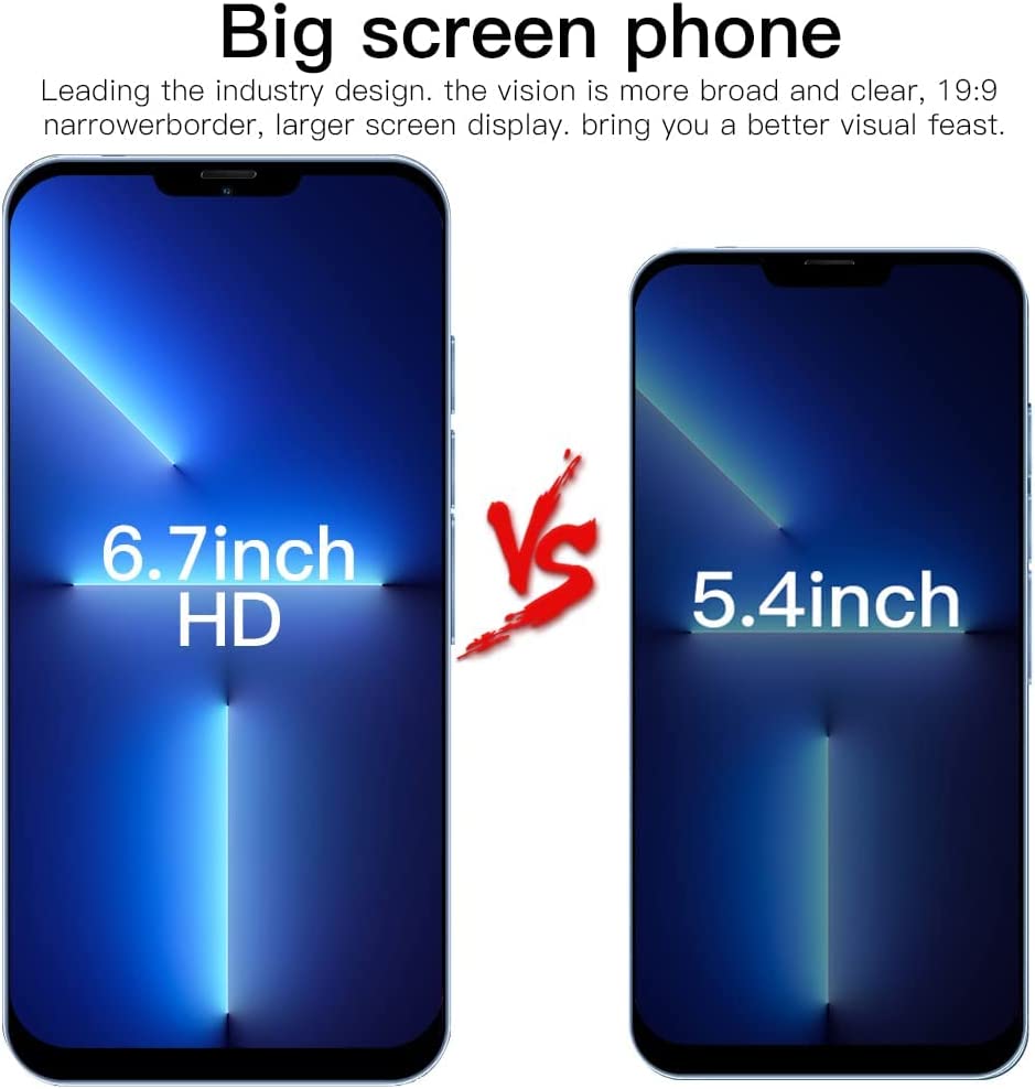 6.7Inch Unlocked Cell Phone Android Phones 2GB RAM+16GB ROM Full Screen Straight Talk Phone Dual Sim Boost Mobile Phones Smart Phones Unlocked New for Android10.0 (Blue) - Image 6